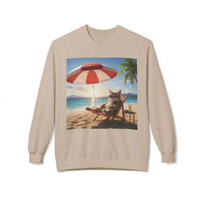 Beach Vibes Cat Crewneck Sweatshirt
