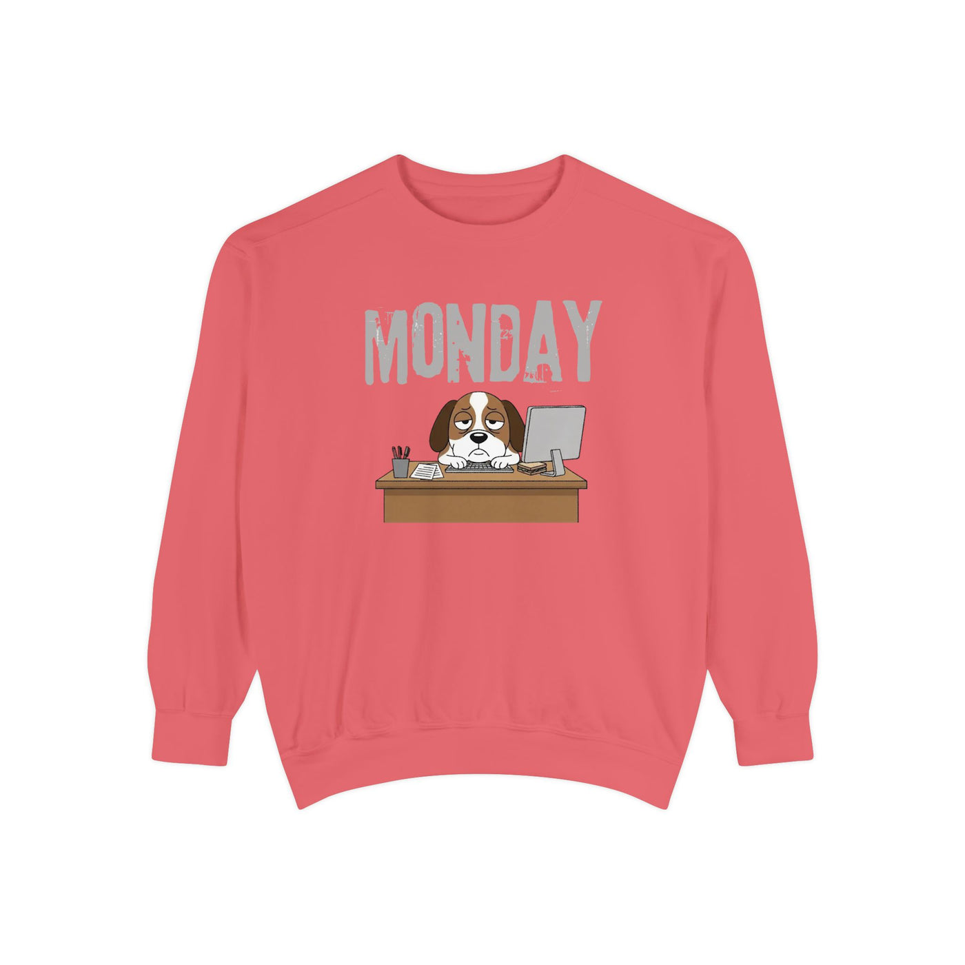 Monday Face Dog Stares Blankly Unisex Crewneck Sweatshirt style 6