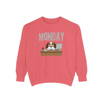Monday Face Dog Stares Blankly Unisex Crewneck Sweatshirt style 6
