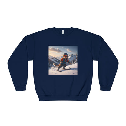 Skiing Cat Graphic Unisex NuBlend Crewneck Sweatshirt