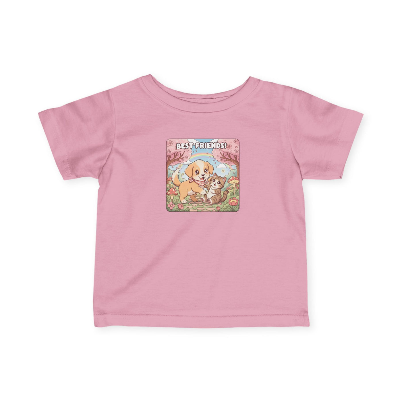 Puppy & Cat Best Friends style 4 Infant Tee, Baby T-Shirt, Toddler Gift, Baby Shower Present, Children's Casual Wear, Summer Tee