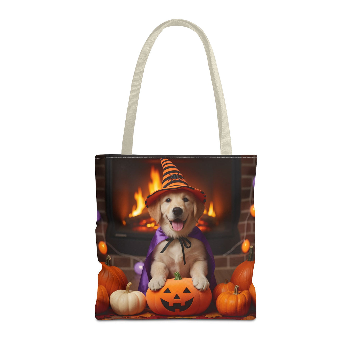 Adorable Halloween Puppy Tote Bag, Dog Lover Bag, Spooky Season Accessories, Pumpkin Patch Shopper, Cute Pet Gift
