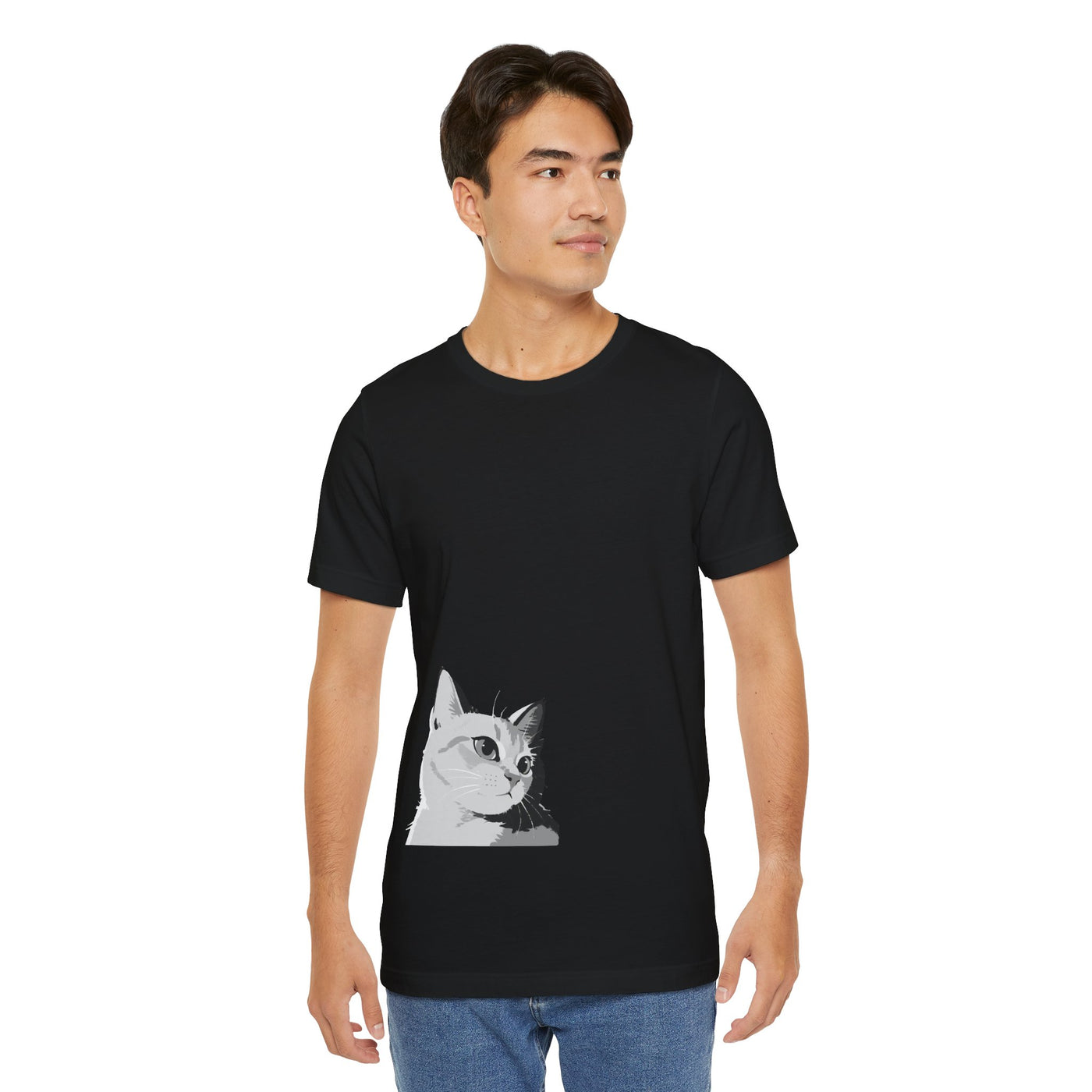 Cat Lover outlined style 2 Unisex Tee, Cat T-Shirt, Gifts for Cat Owners, Cute Cat Apparel, Pet Lover's Shirt, Everyday Casual Wear