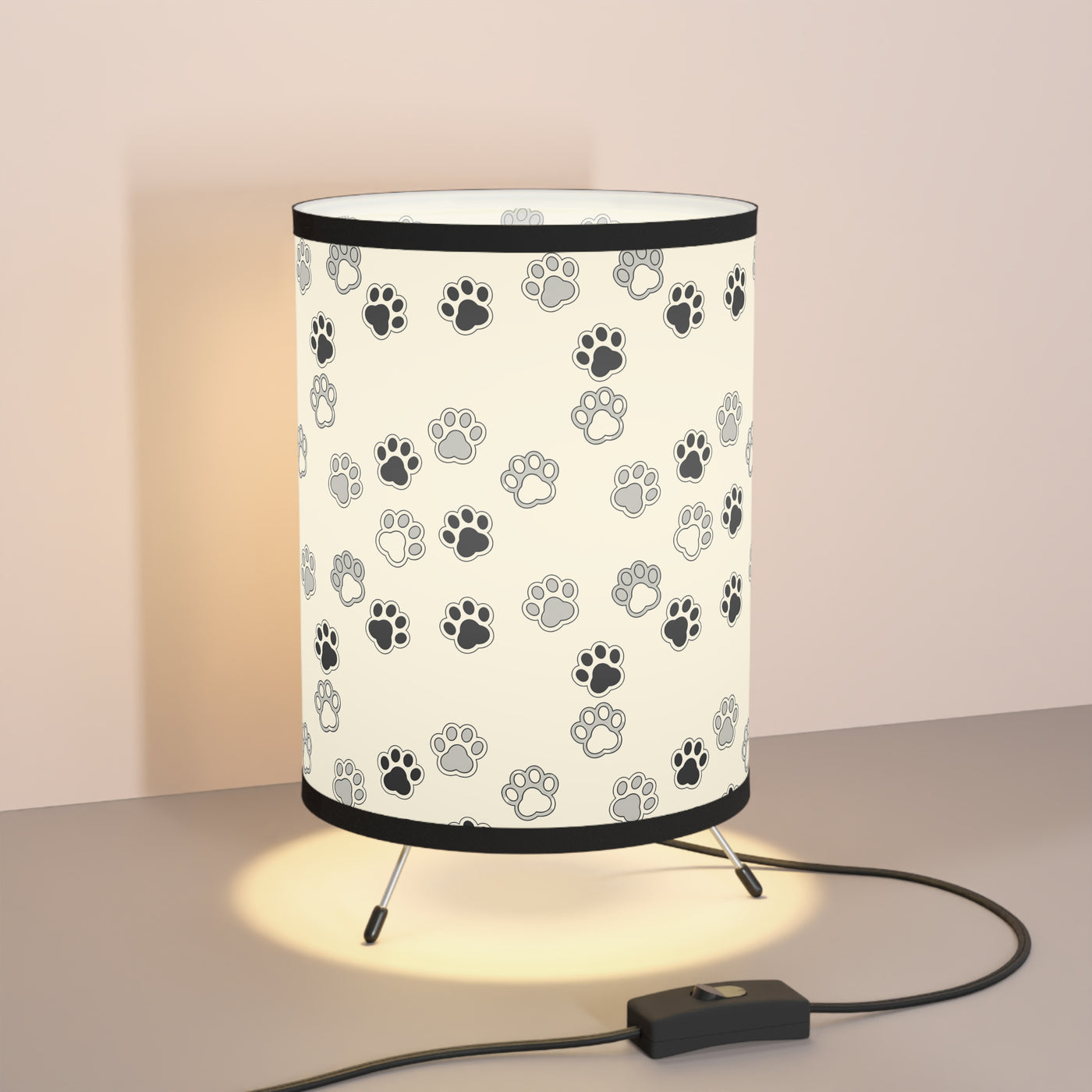 Cat Paw Print Tripod Lamp with High-Res Shade