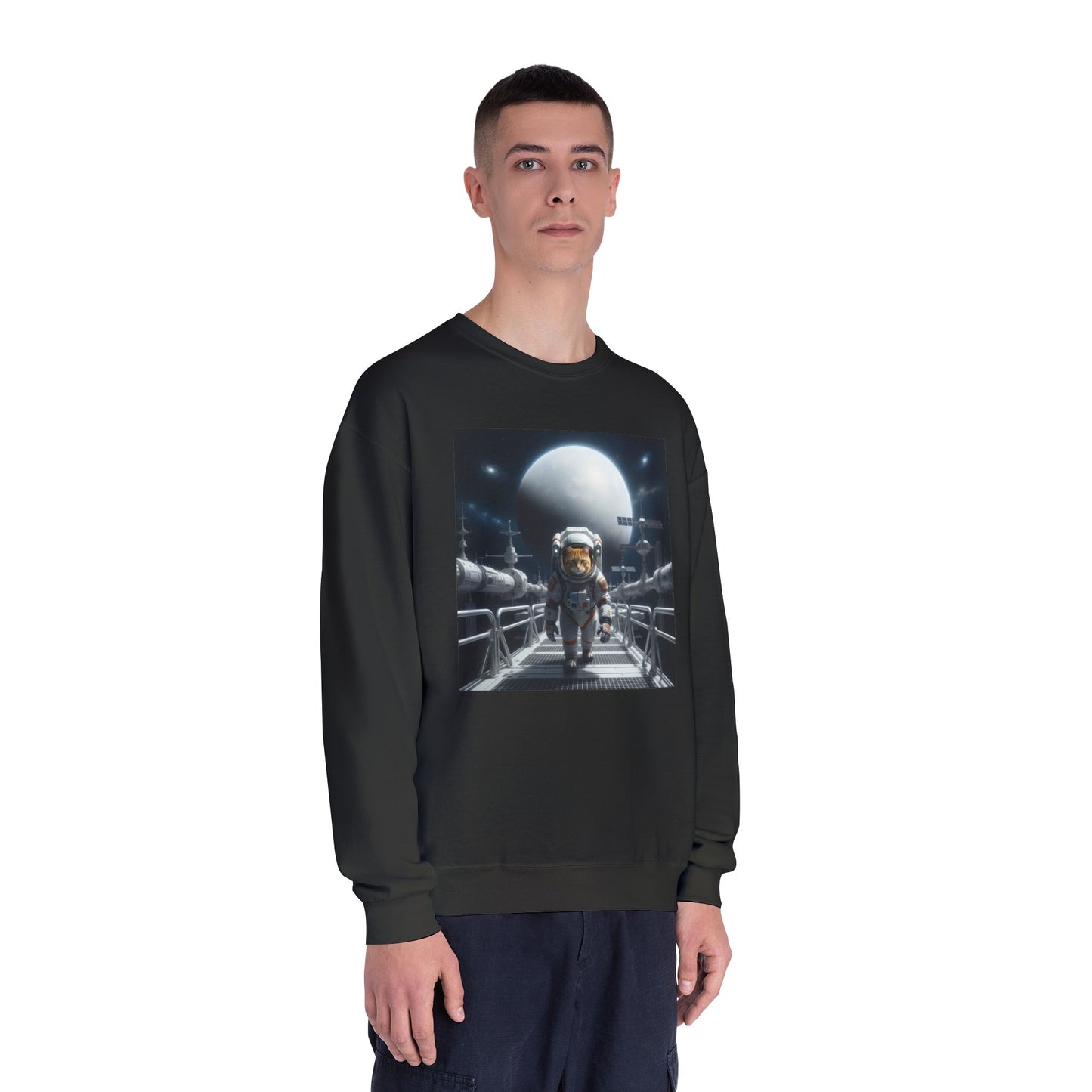 Space Cat Unisex NuBlend Crewneck Sweatshirt style 2