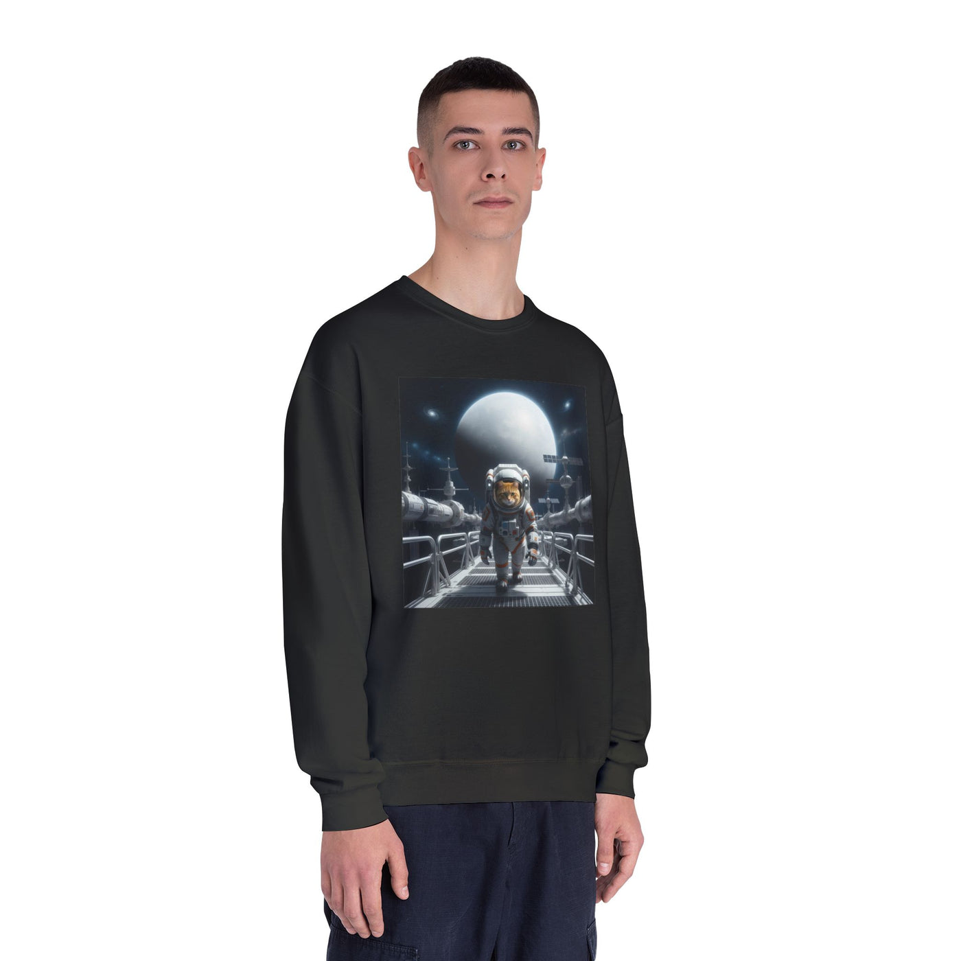 Space Cat style 2 Unisex NuBlend® Crewneck Sweatshirt