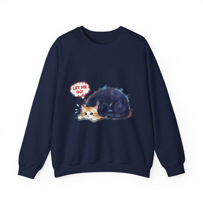 Watercolor painting style 1 Men & Women Cute Cat Pile Crewneck Sweatshirt