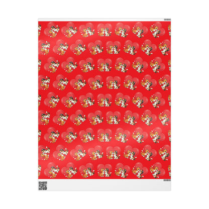 Cats in Love Red Themed Wrapping Paper, Perfect for Cat Lovers, Gift Wrap for Birthdays, Valentine’s Day, Pet Adoption Events, and More!