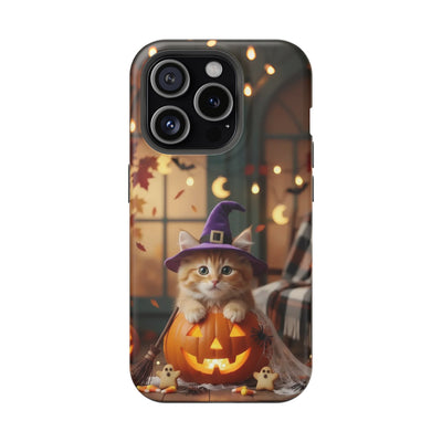 Halloween cute kitten photo style 1 Magnetic Phone Case, Cat Lover Gift, Impact-Resistant iPhone Case, Funny Pet Accessory, Unique Animal Design