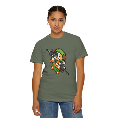 Cute Soldier Sniper Dog & Cat Unisex Graphic T-Shirt