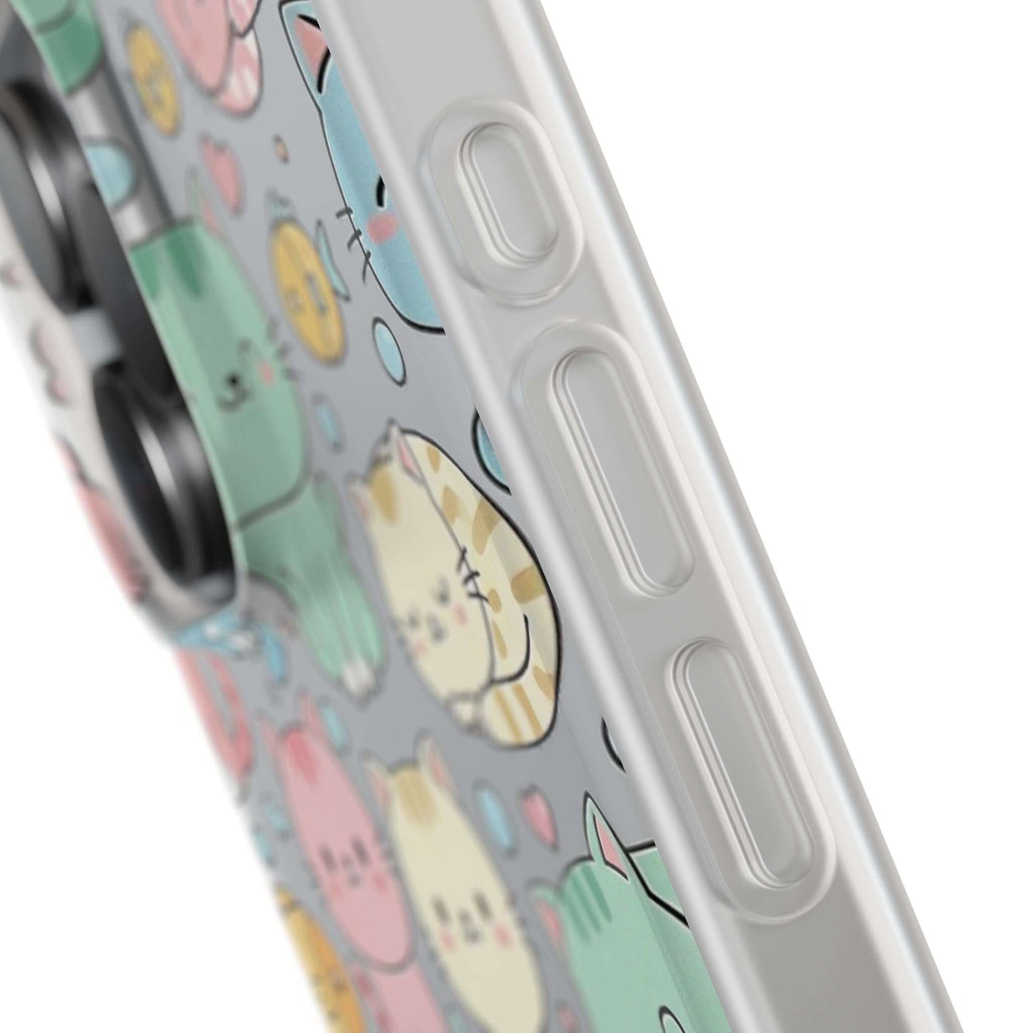 Kawaii Colorful Cat Pattern iPhone 16 17 series Flexi Case