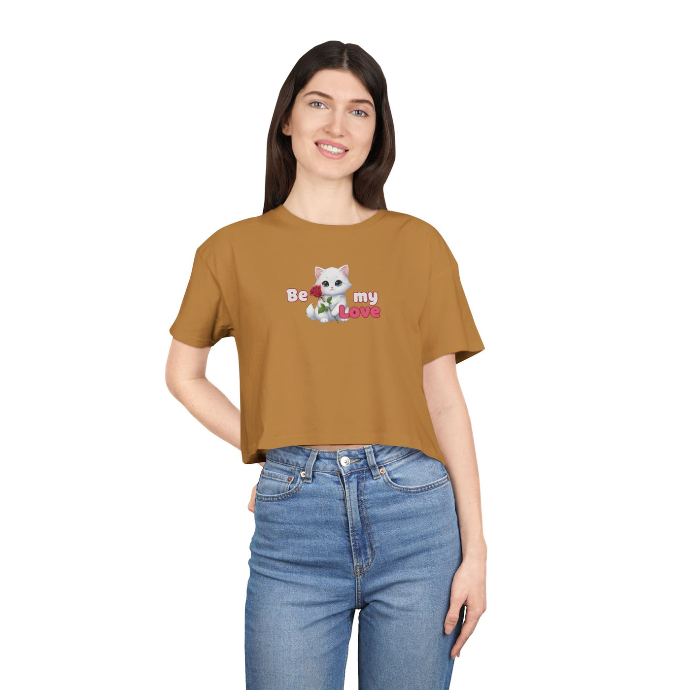 Cute Graphic Crop Tee - 'Be my Love', Women's Fashion, Gift for Animal Lovers, Casual Outfit, Summer Style, Funny Shirt