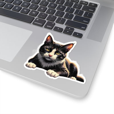 Cute Cat Kiss-Cut Stickers, Black Cat Vinyl Decals for Pet Lovers, Laptop Stickers, Cat Lover Gifts, Custom Pet Stickers