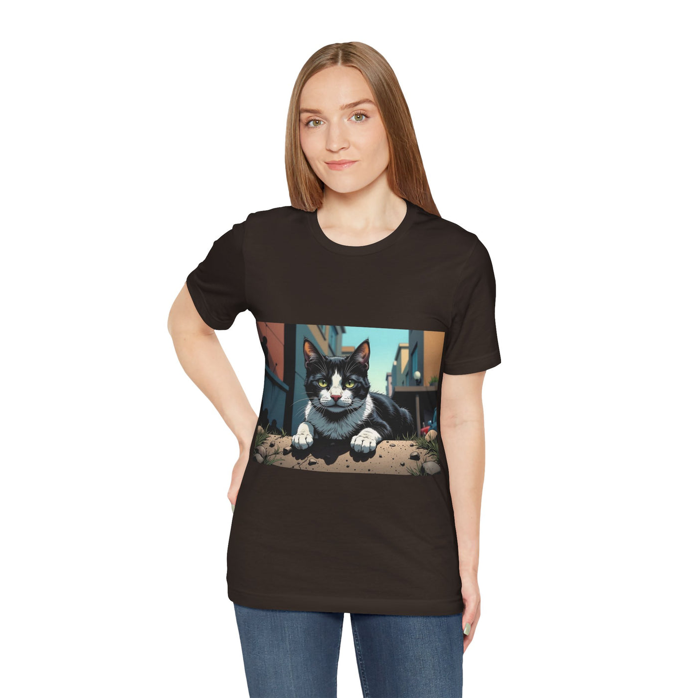Cool Cat Graphic Tee style 1 - Unisex Jersey Short Sleeve Tee, Cat Lover Gift, Cute Cat T-Shirt, Casual Wear, Pet Owner Apparel