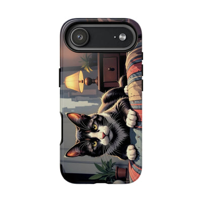 Cat on the bed - Tough Phone Case for Apple iPhone & Samsung Galaxy, Cute Pet Accessories, Gift for Cat Lovers