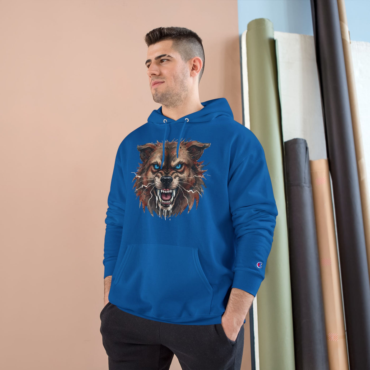 Angry Dog style 3 Men and Women Champion Hoodie