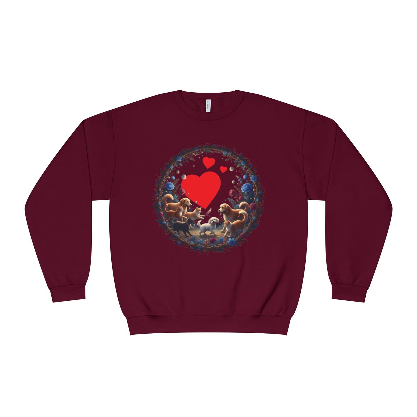 Cats & Dogs Full of Love Unisex NuBlend Crewneck Sweatshirt