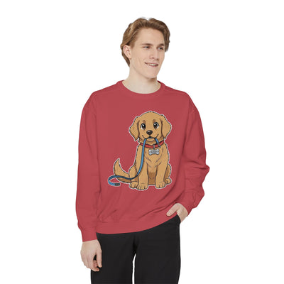 Cute Dog Walk Time style 2 Cozy Graphic Unisex Crewneck Sweatshirt