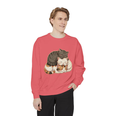 3 Cute Sleeping Cats style 3 Cozy Graphic Unisex Crewneck Sweatshirt