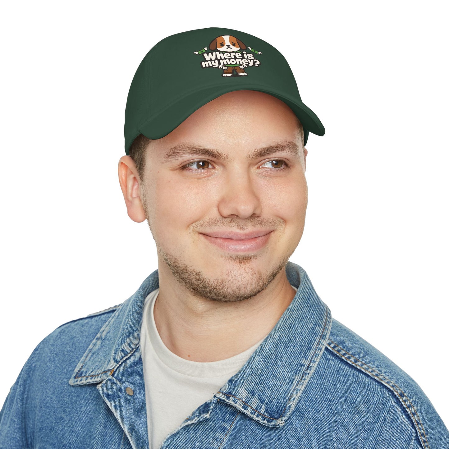 Where is my money Cute Dog Low Profile Cap Hat