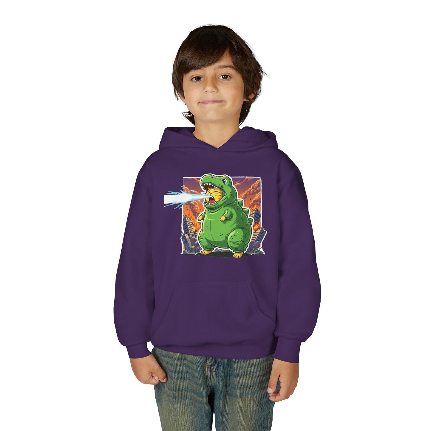 Cat cosplay Godzilla Unisex Kids Hoodie style 3