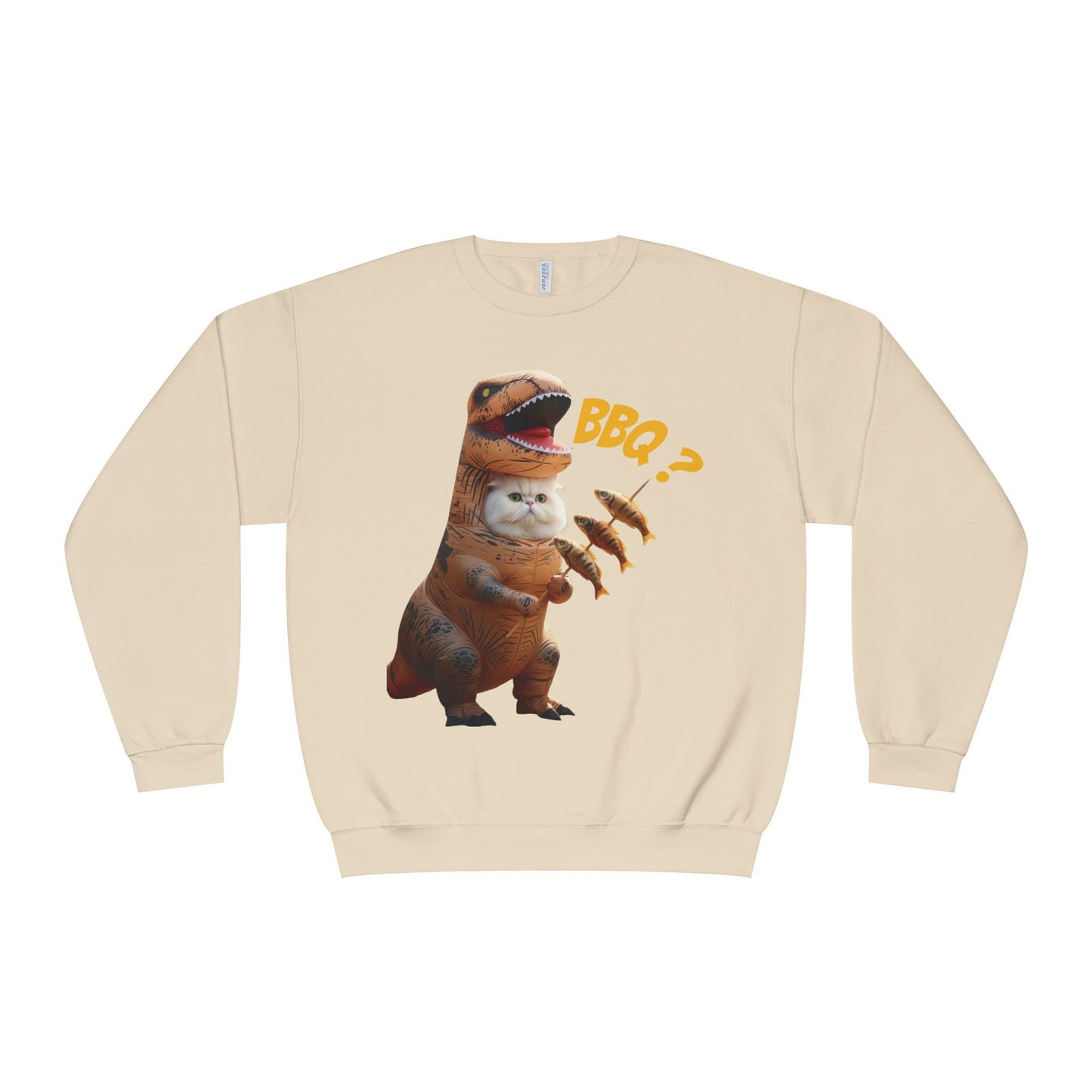 Tyrannosaurus Cat BBQ Unisex NuBlend Crewneck Sweatshirt