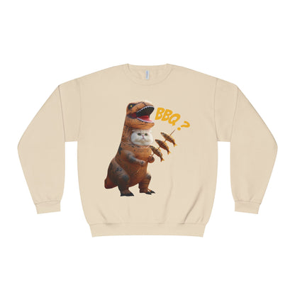Tyrannosaurus Cat BBQ Unisex NuBlend Crewneck Sweatshirt