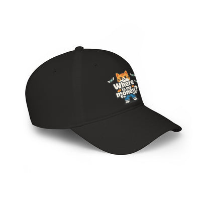 Where is my money Cute Cat Low Profile Cap Hat