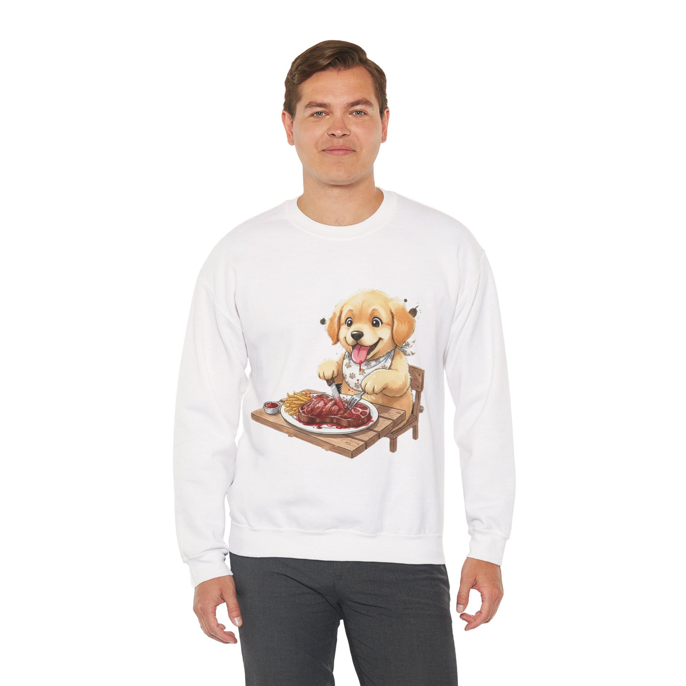 Watercolor painting style 4 Men & Women Cute Cat Pile Crewneck Sweatshirt