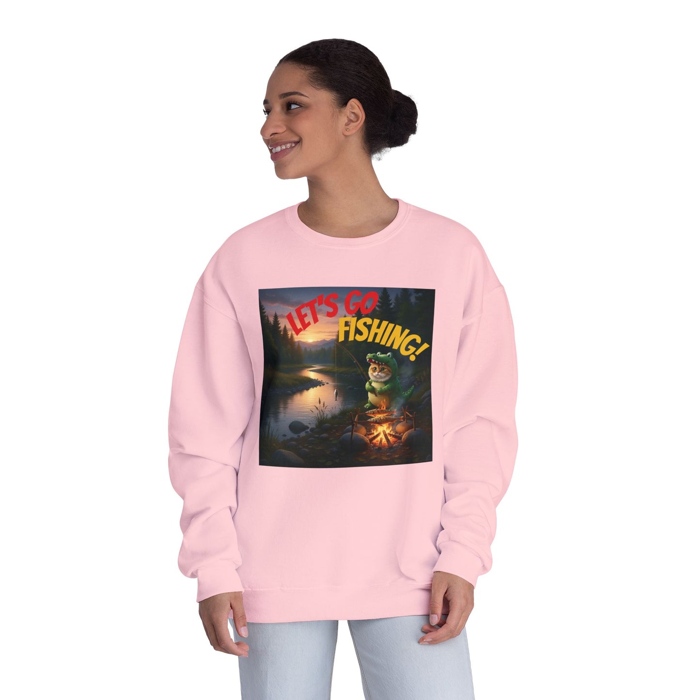 Crocodile Cat Fishing Unisex NuBlend Sweatshirt style 1