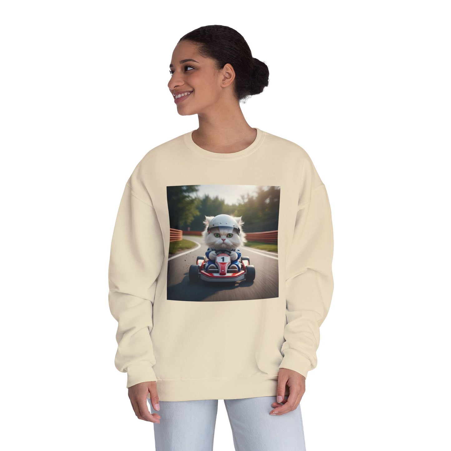 Go Kart Cat Unisex NuBlend Crewneck Sweatshirt style 1