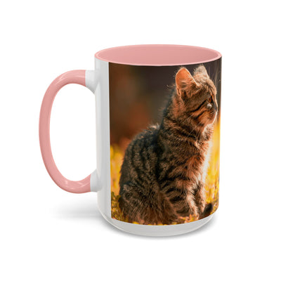 Golden Autumn Cat Coffee Mug - Cute Cat Mug, Nature Lover Gift, Cozy Kitchen Decor, Fall Drinkware, Cat Lover Gift