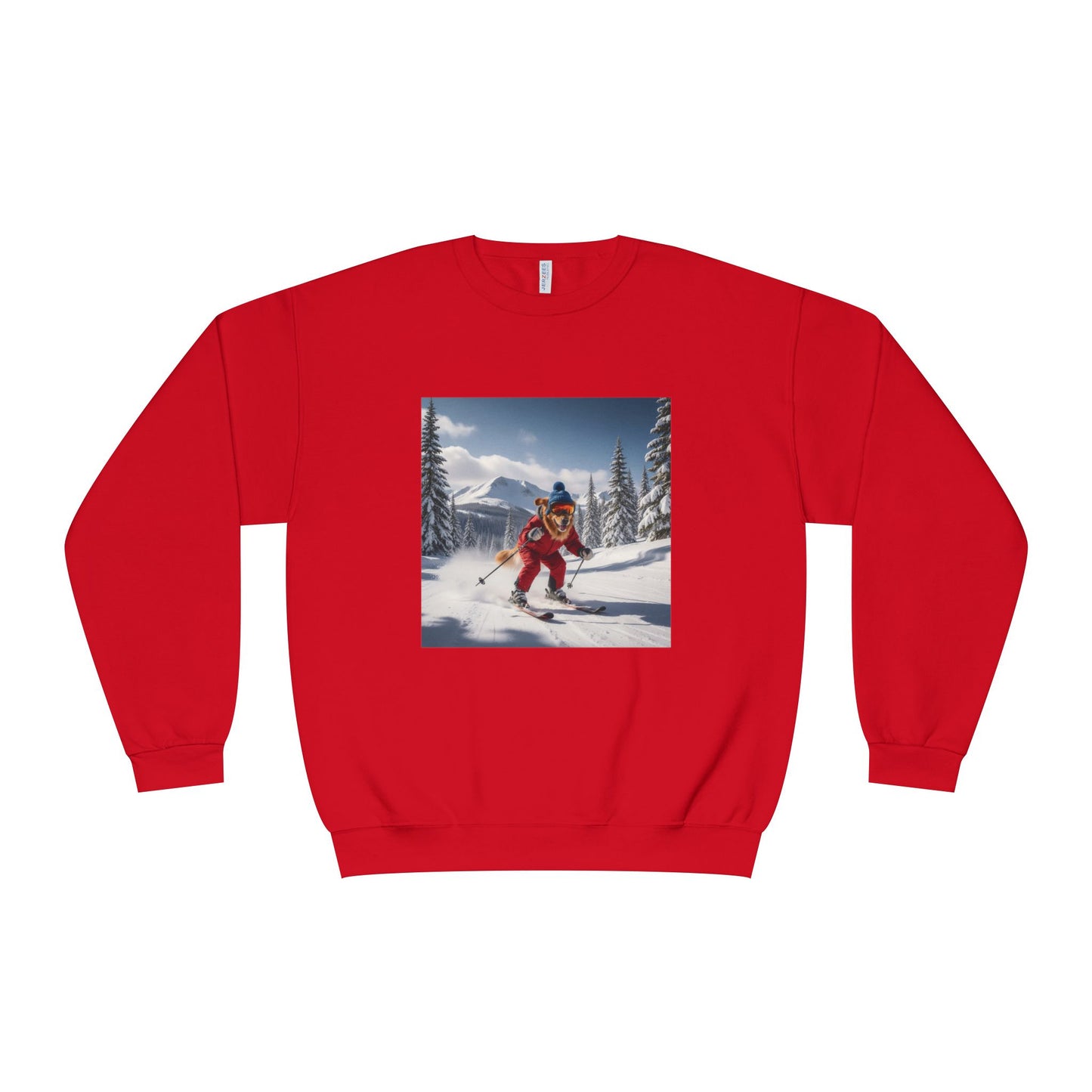 Skiing Dog Graphic Unisex NuBlend Crewneck Sweatshirt
