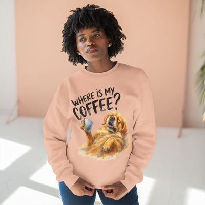 "Where is my coffee?" Dog Watercolor style 2 Unisex Crewneck Sweatshirt