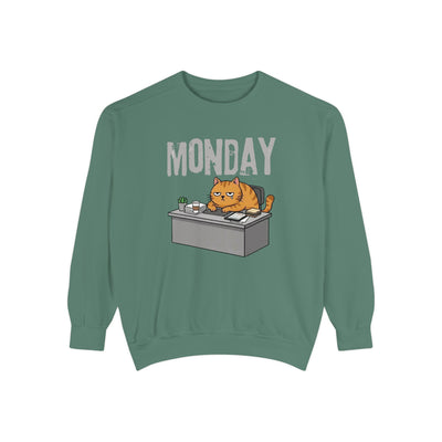 Monday Face Cat Stares Blankly Unisex Crewneck Sweatshirt style 6