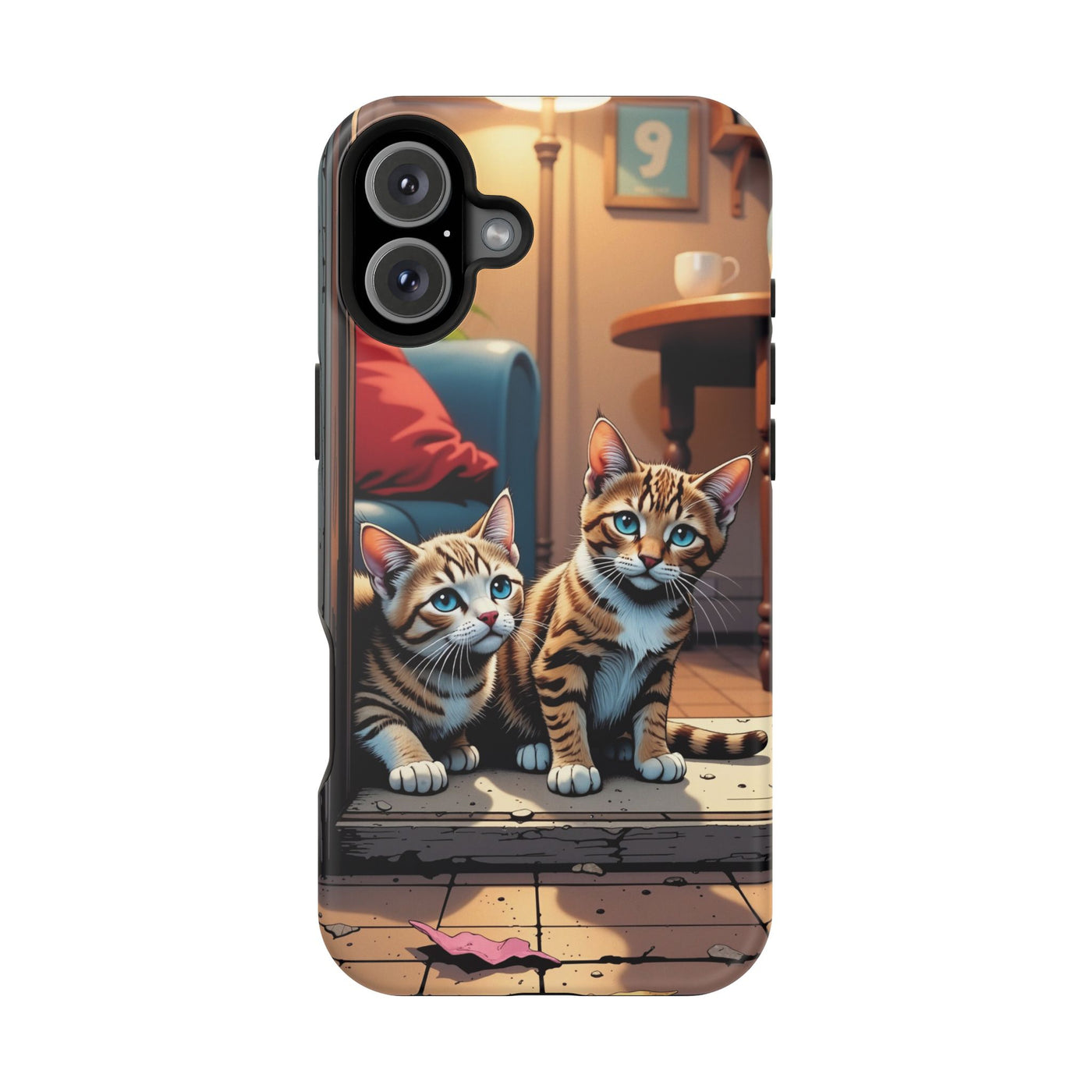Cute Cats Magnetic Phone Case comic style 1, Cat Lover Gift, Impact-Resistant iPhone Case, Funny Pet Accessory, Unique Animal Design