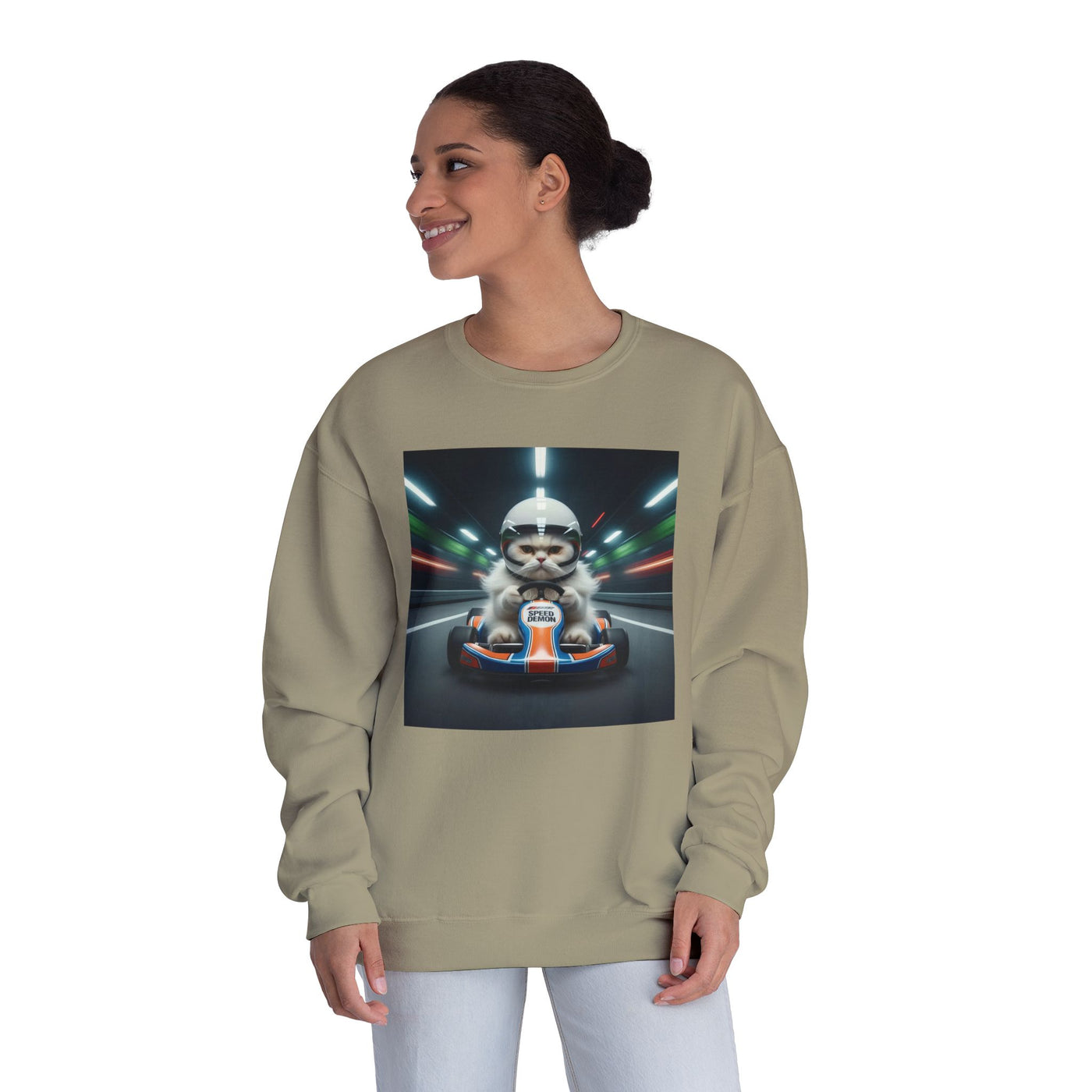 Go Kart Cat style 2 Unisex NuBlend® Crewneck Sweatshirt