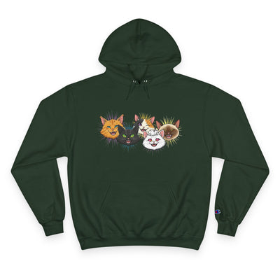 Playful Cat Champion Unisex Hoodie | Cozy Cat Lover Pullover, Pet Themed Gift, Cute Animal Apparel, Perfect for Cat Days