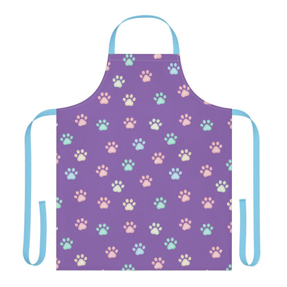 Cute Cat Paw Print 5-Color Straps Kitchen Apron
