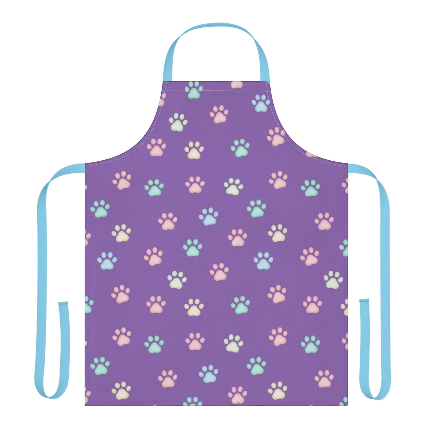 Cute Pet Lover's Apron with 5-Color Straps, Cat Paw Print Kitchen Apron, Gift for Animal Lovers, Cooking Accessory, Pet-Themed Gift