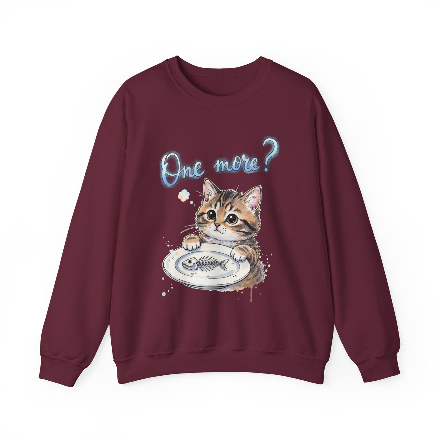 Watercolor painting style 3 Men & Women Cute Cat Pile Crewneck Sweatshirt
