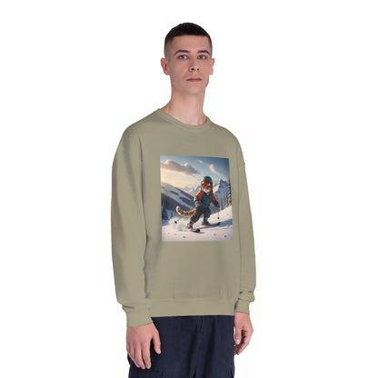 Skiing Cat Graphic Unisex NuBlend Crewneck Sweatshirt