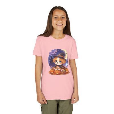 Halloween cute puppy anime style 5 Youth Tee, Short Sleeve T-Shirt, Kids Halloween Apparel, Cute Dog Tee, Fall Outfit for Children