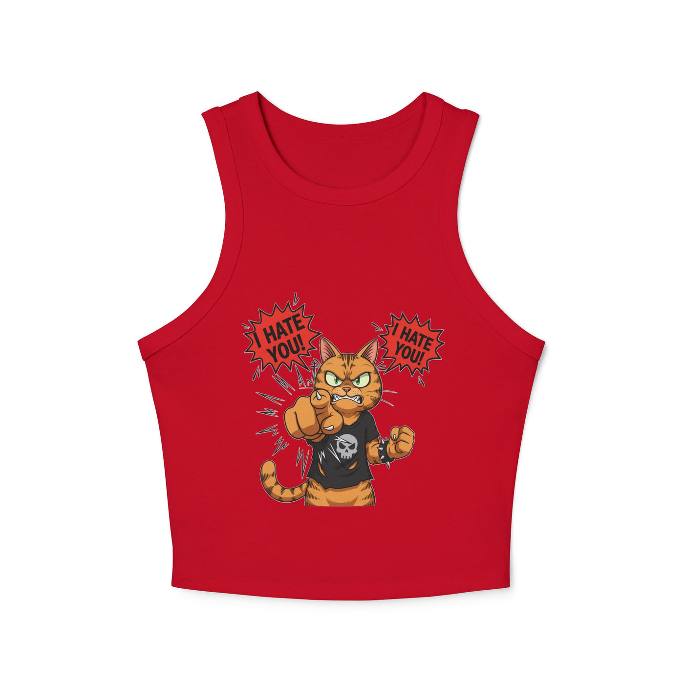 Angry Cat 'I Hate You' Graphic style 1 Women Tank Top