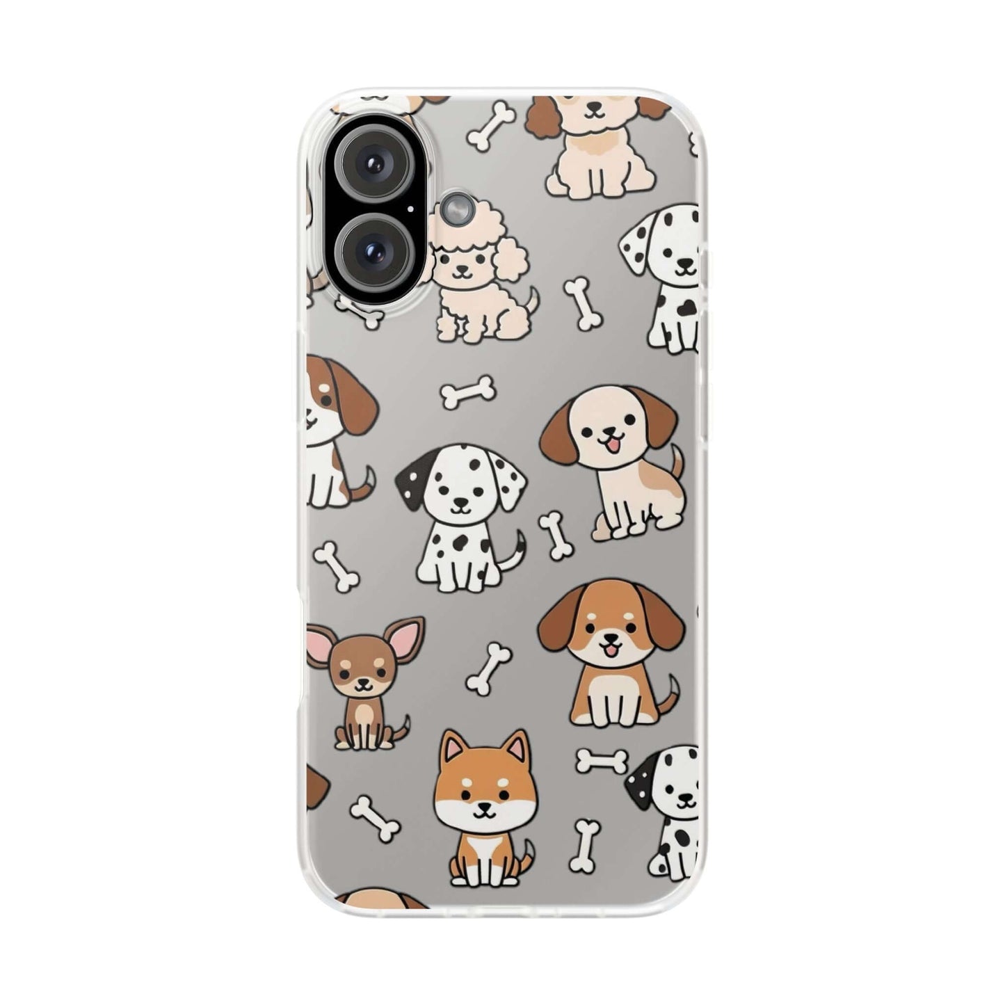 Funny Cute Dog Pattern iPhone 15 16 17 series Flexi Case