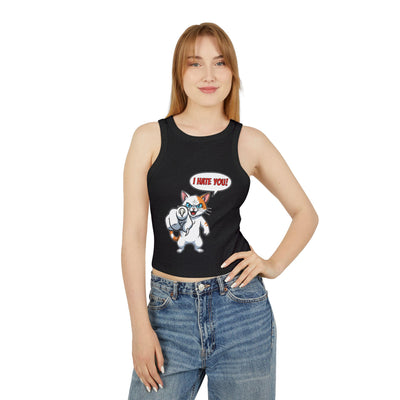 Angry Cat 'I Hate You' Graphic style 2 Women Tank Top