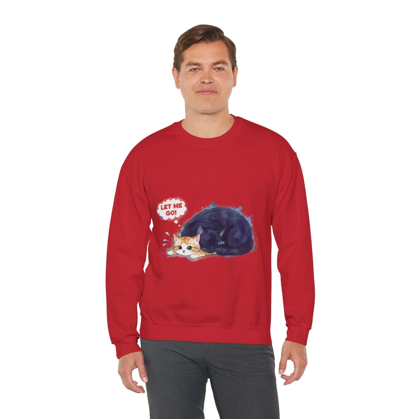Watercolor Cat painting Unisex Crewneck Sweatshirt style 1