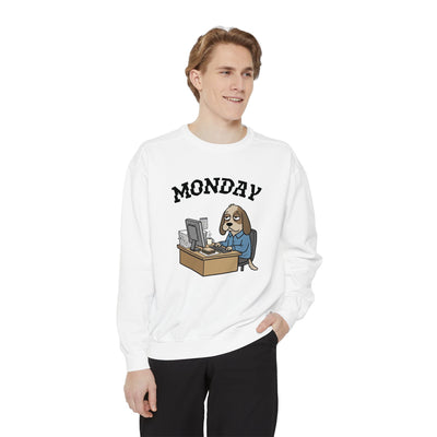 Monday Face Dog Stares Blankly Unisex Crewneck Sweatshirt style 4
