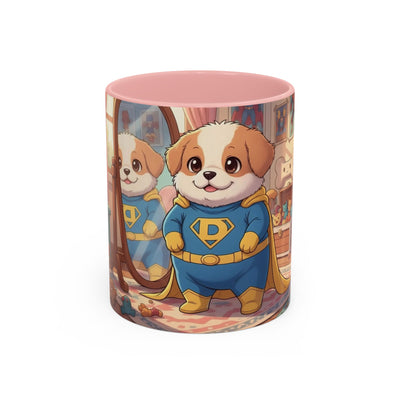 Super Pup Coffee Mug - Cute Puppy in Superhero Costume Accent Mug 11oz