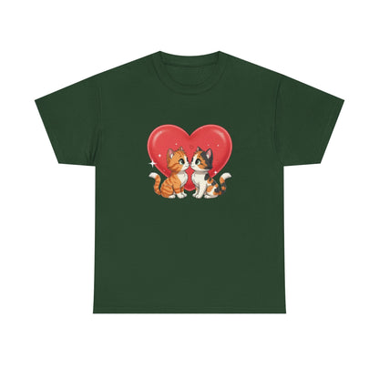 Cats in Love Unisex Tee - Cute Cat T-Shirt for Pet Lovers, Cat Owners, Sports Enthusiasts, Gifts for Animal Lovers, Casual Everyday Wear